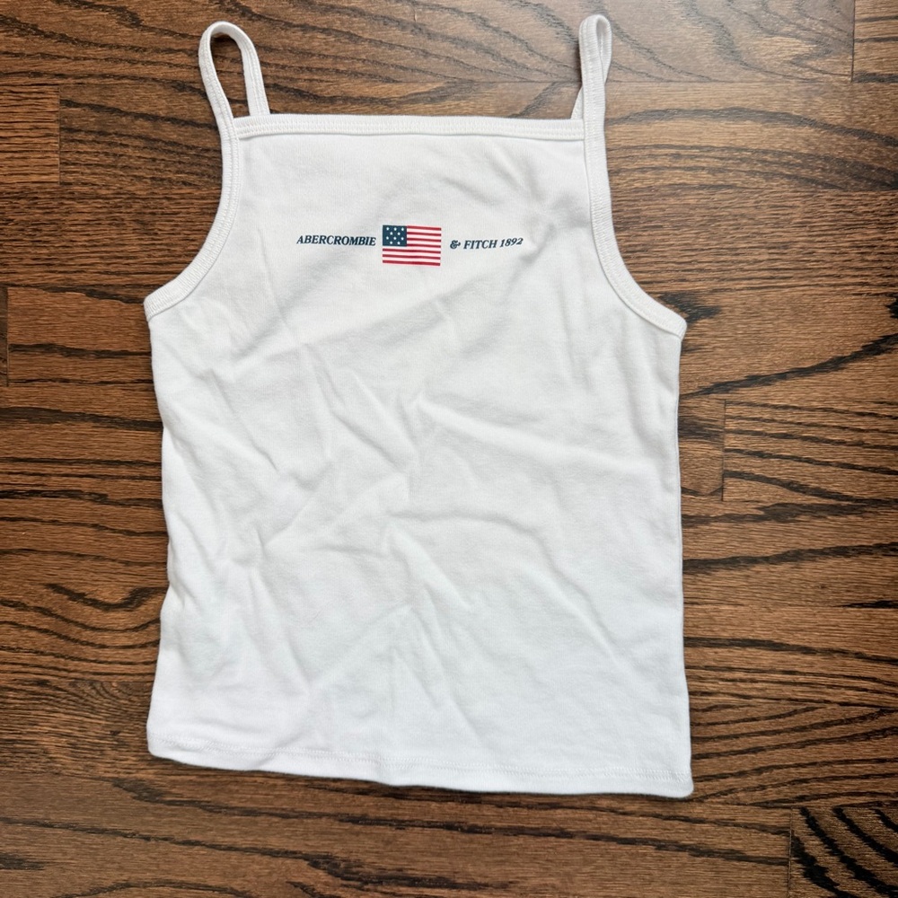 abercrombie kids White Tank Top with American Flag - size 9/10